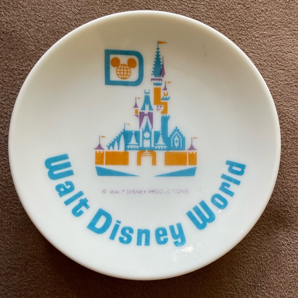 Vintage Retro Miniature Walt Disney World Ceramic Plate